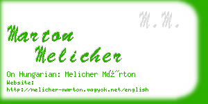 marton melicher business card
